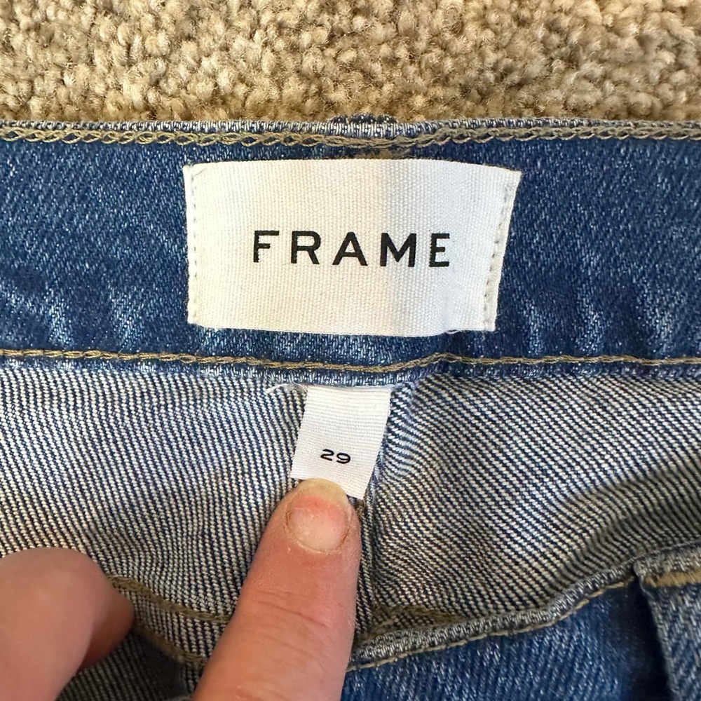 FRAME Le High Flare Jeans Womens 29 Blue Excellent High Rise Sidecar LHF118 - Picture 5 of 8